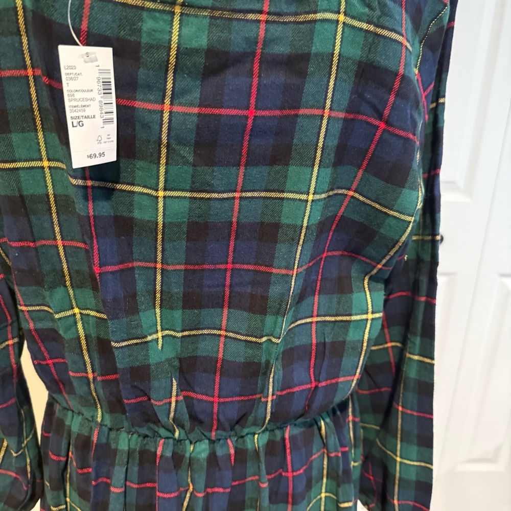 The Children’s Place, Women’s Plaid Fleece Long Sleeve Dress, Size L - Picture 8 of 13